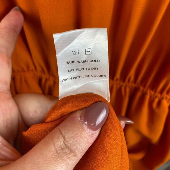 NWT Anthropologie NSR Naomi Surplice Dress in Medium Orange Size XL. - Picture 11 of 16